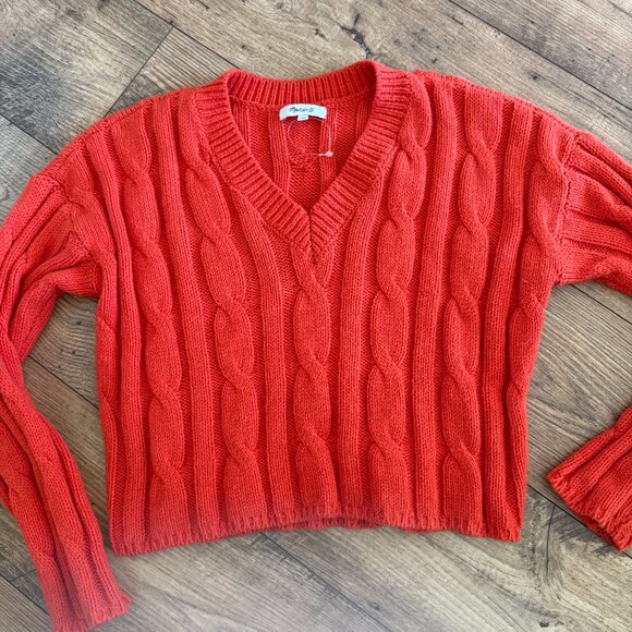 Madewell Cable Knit Cropped Sweater Size S NWOT - Picture 6 of 8